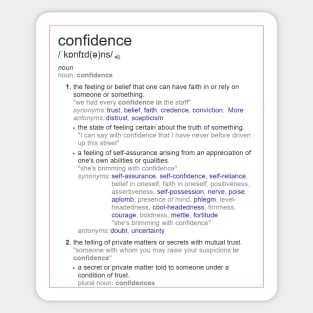 What is meaning of confidence ? Sticker